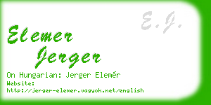 elemer jerger business card